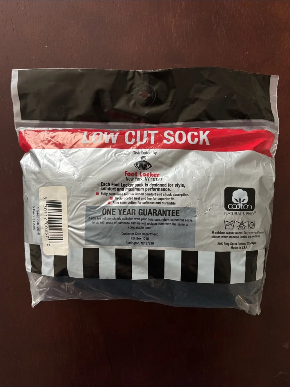 FOOT LOCKER LOW CUT SOCKS BLACK 6 PAIRS BRAND NEW SHOE SIZE 3.5-8 SOCK SIZE 9-11